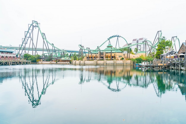  Roller coaster in Theme Park in Osaka, Japan. 