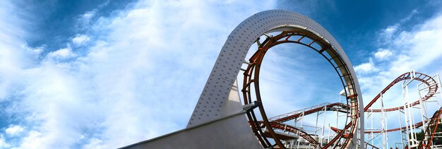 Roller coaster track panoramic