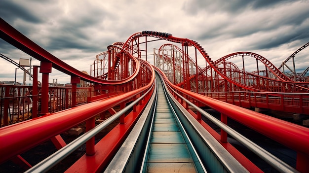 Roller Coster photo focus Generate AI