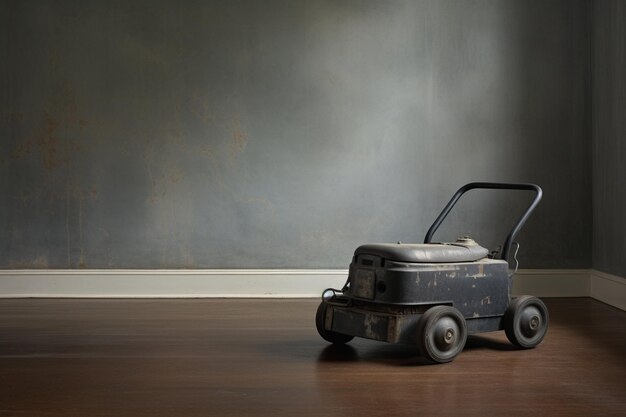 Roller painting gray wall