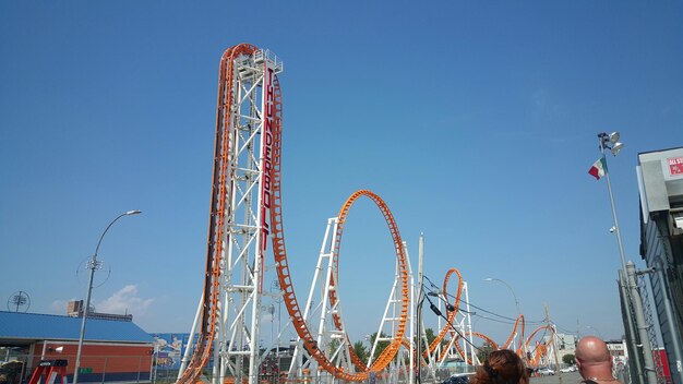 Photo rollercoaster at amusement park