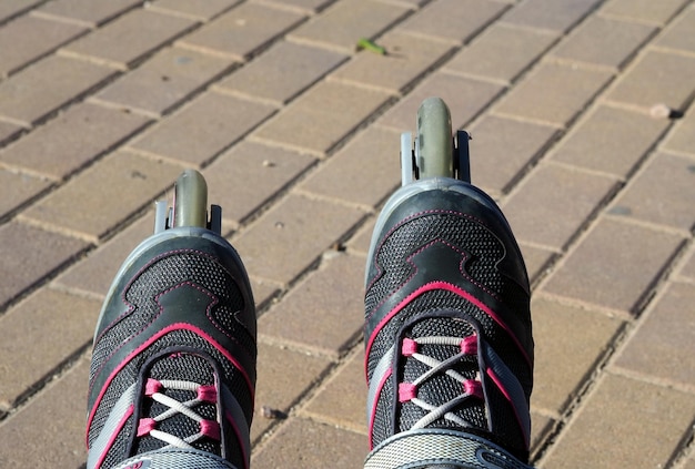 Rollers inline skates Close up