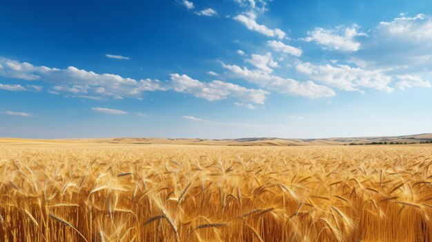 Rolling fields of ripened golden wheat