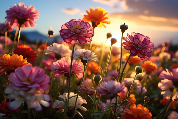 色とりどりの野の花で飾られた 緑の草原が生まれました