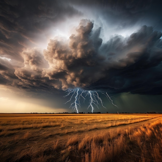 Rolling Thunderstorm Over Plains