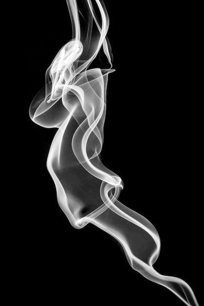 rolling white smoke on black background