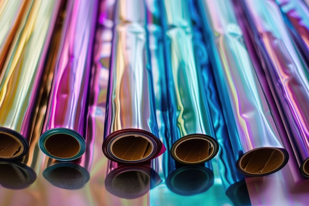 Rolls of holographic foil metallic material