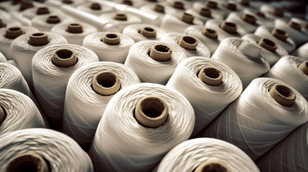 Rolls of industrial cotton fabric