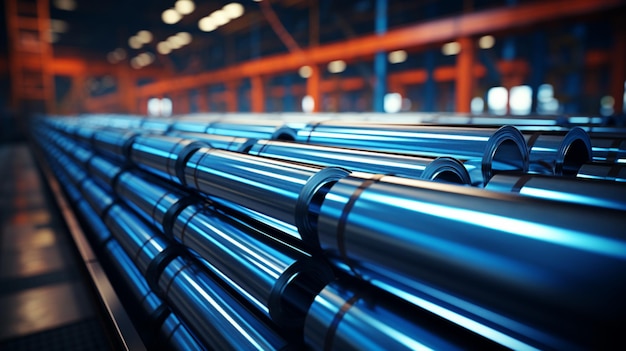Rolls of metal sheet Zinc aluminium or steel sheet rolls on warehouse in factory