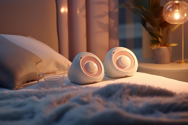 Фото Рулоны медицинских масок на кровати в комнате концепция геморроя