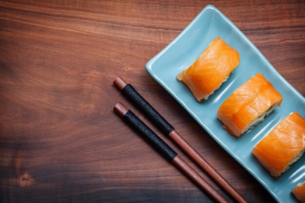 Rolls of Philadelphia Shushi On Wood