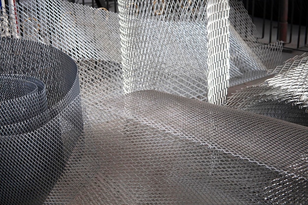 Rolls of steel wire mesh Background