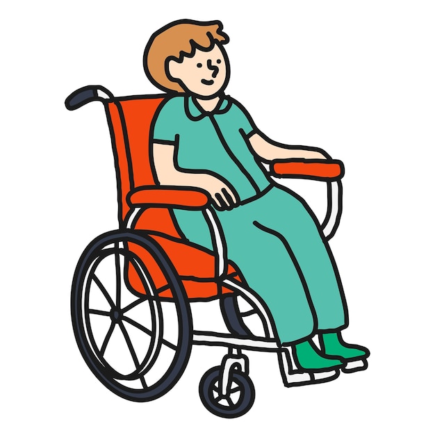 Rolstoelmens png sticker gehandicapte persoon transparante achtergrond