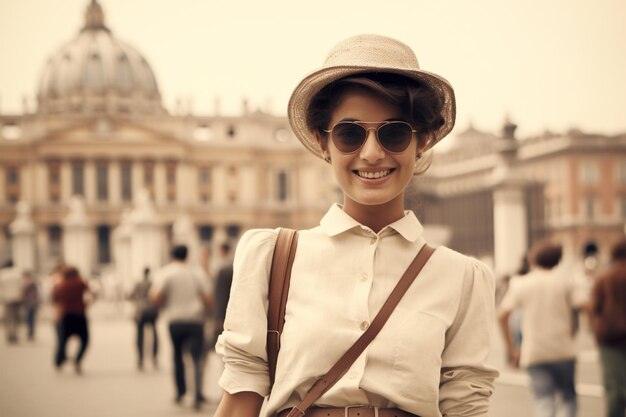 Photo roma tourist woman