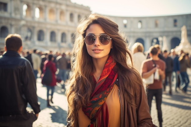 Photo roma tourist woman