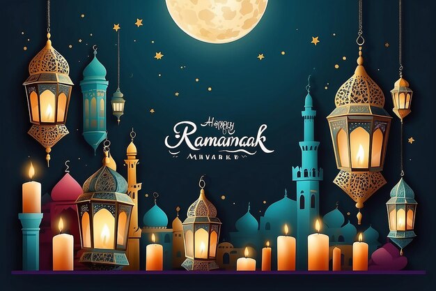 ROMADAN Mubarak with candles gift card