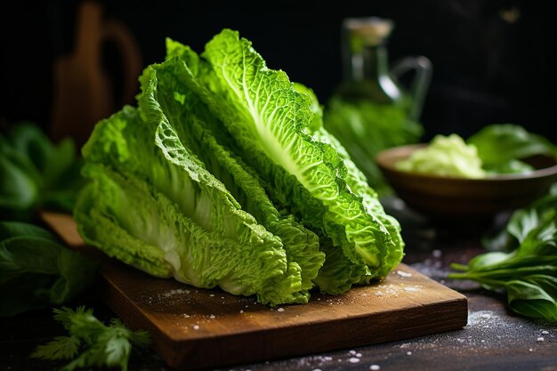 Romaine Lettuce in Sandwich Rustic Look