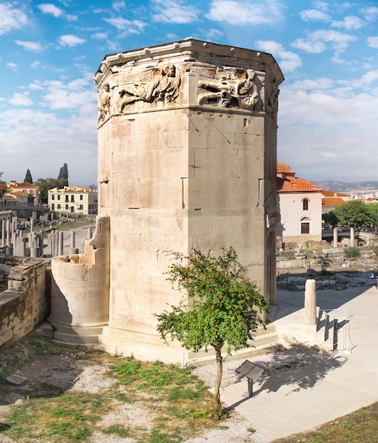 Roman agora, tower of the winds in athens, greece