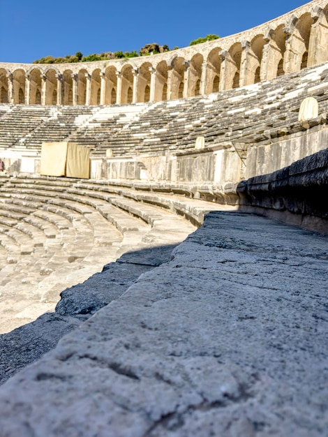 Foto anfiteatro romano di aspendos belkiz antalya turchia
