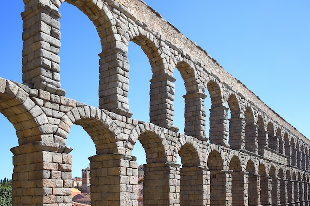 Roman aqueduct in Segovia, Spain