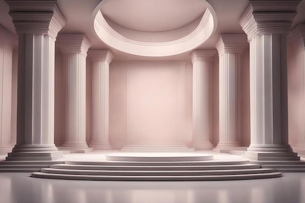 roman architecture style empty podium design for product display