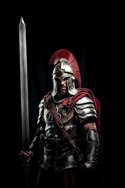 roman centurion armor and a helmet with steel