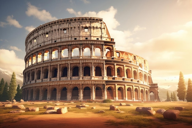 Roman colosseum illustration