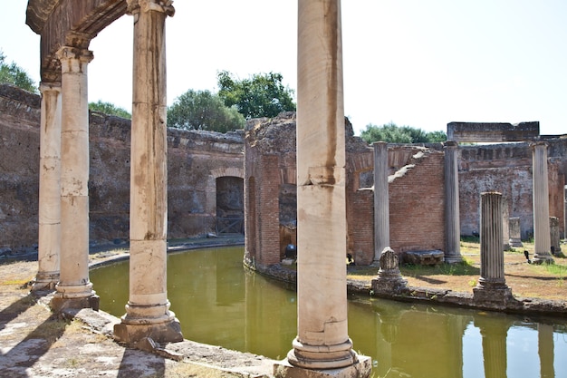 Roman columns in Villa Adriana, Tivoli, Italy