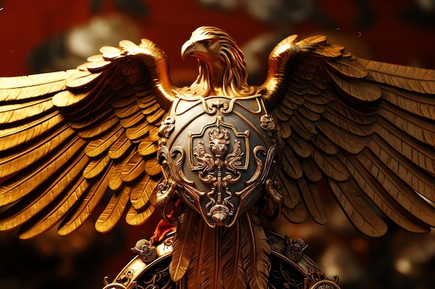 Roman eagle standard carried by legions into battle illustration photo