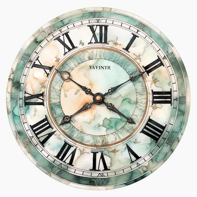 Photo roman numeral clock displaying the time in roman numerals illustration