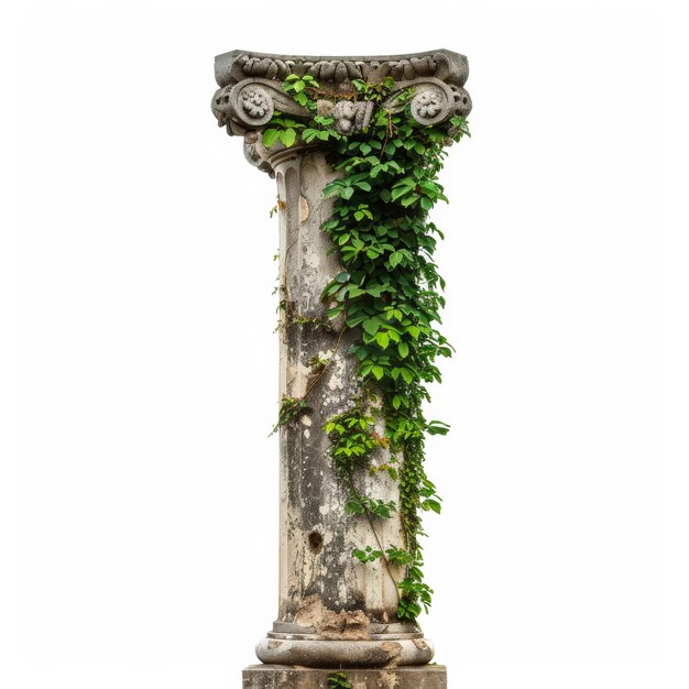 사진 로마의 기둥 식물과 성장과 모형 공간과 환경은 색 스튜디오에서 고립됩니다.