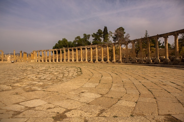 roman ruins in the Jordanian city of Jerash