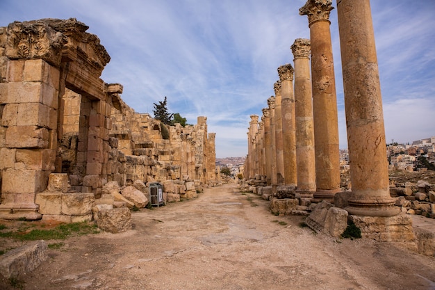 roman ruins in the Jordanian city of Jerash