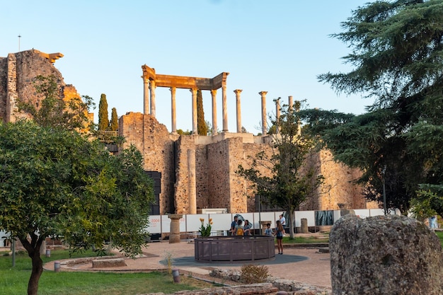 Roman Ruins of Merida Peristyle of the Roman Theater Extremadura Spain