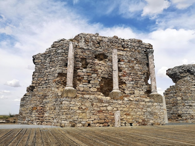 Roman ruins of the Roman Theater of Regina Turdulorum in the province of Badajoz