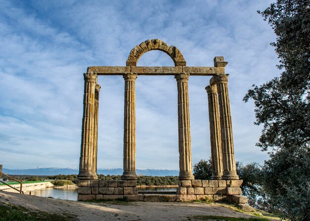 Roman ruins in Valdecanas Reservoir Caceres Spain