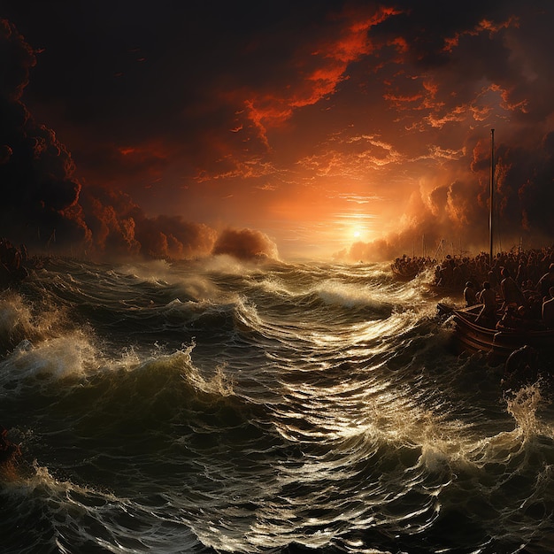Roman Sea Fury vecht tegen hoge golven uit de oudheid