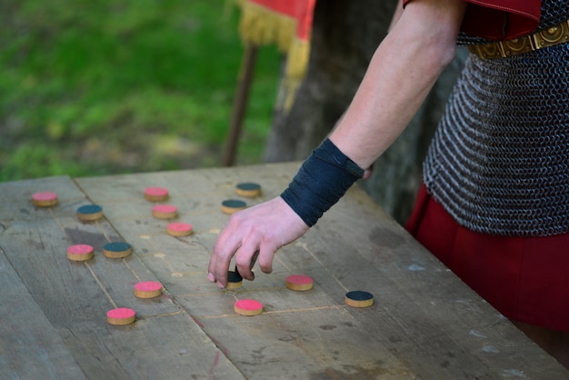 Roman soldier playing a game