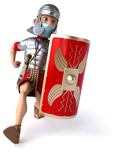 Roman soldier with a mask