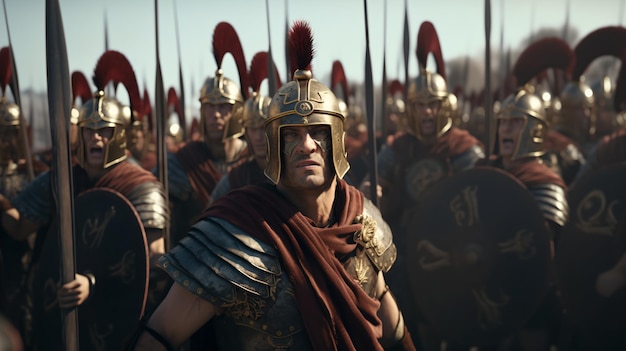 Roman soldiers in formation