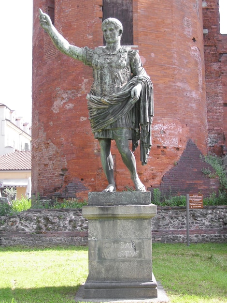 Roman statue in Turin, Italy