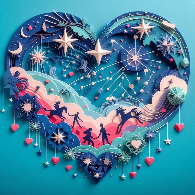 Romance 3d hearts illustration
