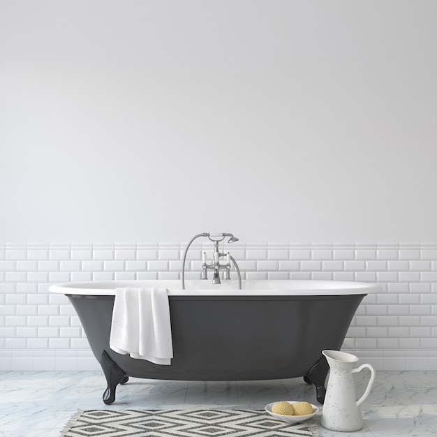 Фото Романтическая ванная комната. макет интерьера. 3d визуализация.
