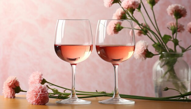 Foto fiori romantici con fiori di vino e eleganza generata dall'ai