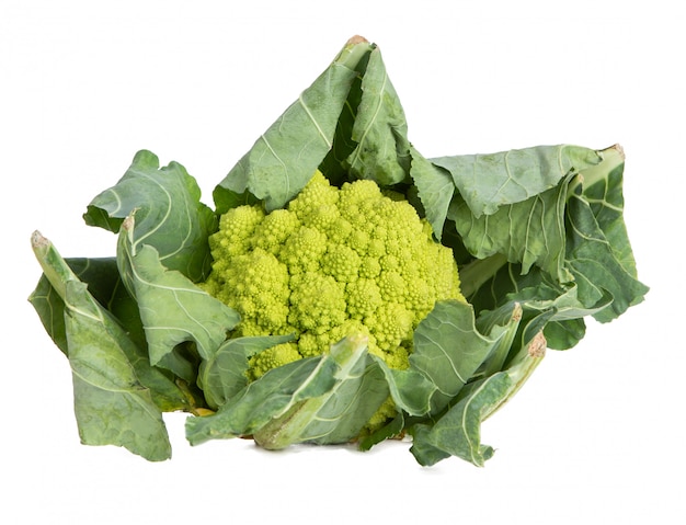 Romanesco cabbage with leaves 