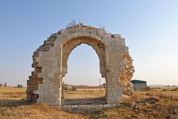 Romanesque chapel remains rear view of Sasamon Burgos province CastillaLeon Spain