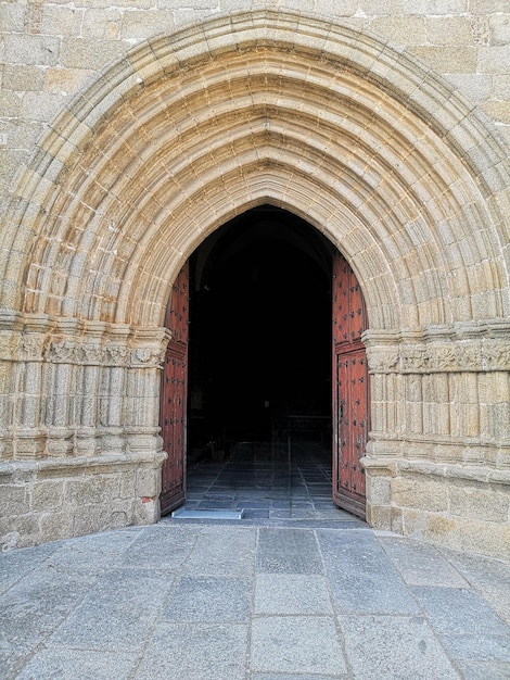 Romanesque facade of the Church of the Assumption in El Barco de Avila