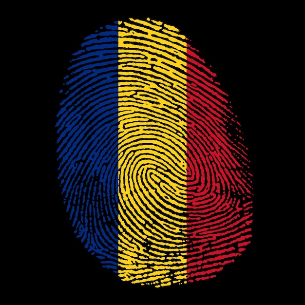 romania flag on finger imprint