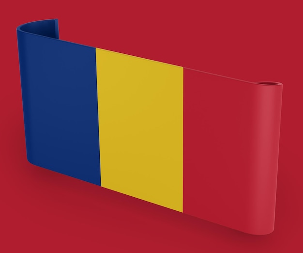 Photo romania flag ribbon banner