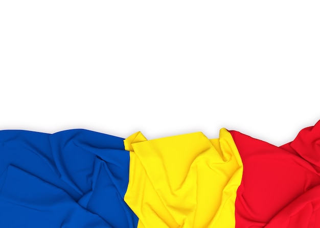 Romania flag on white background with clipping path